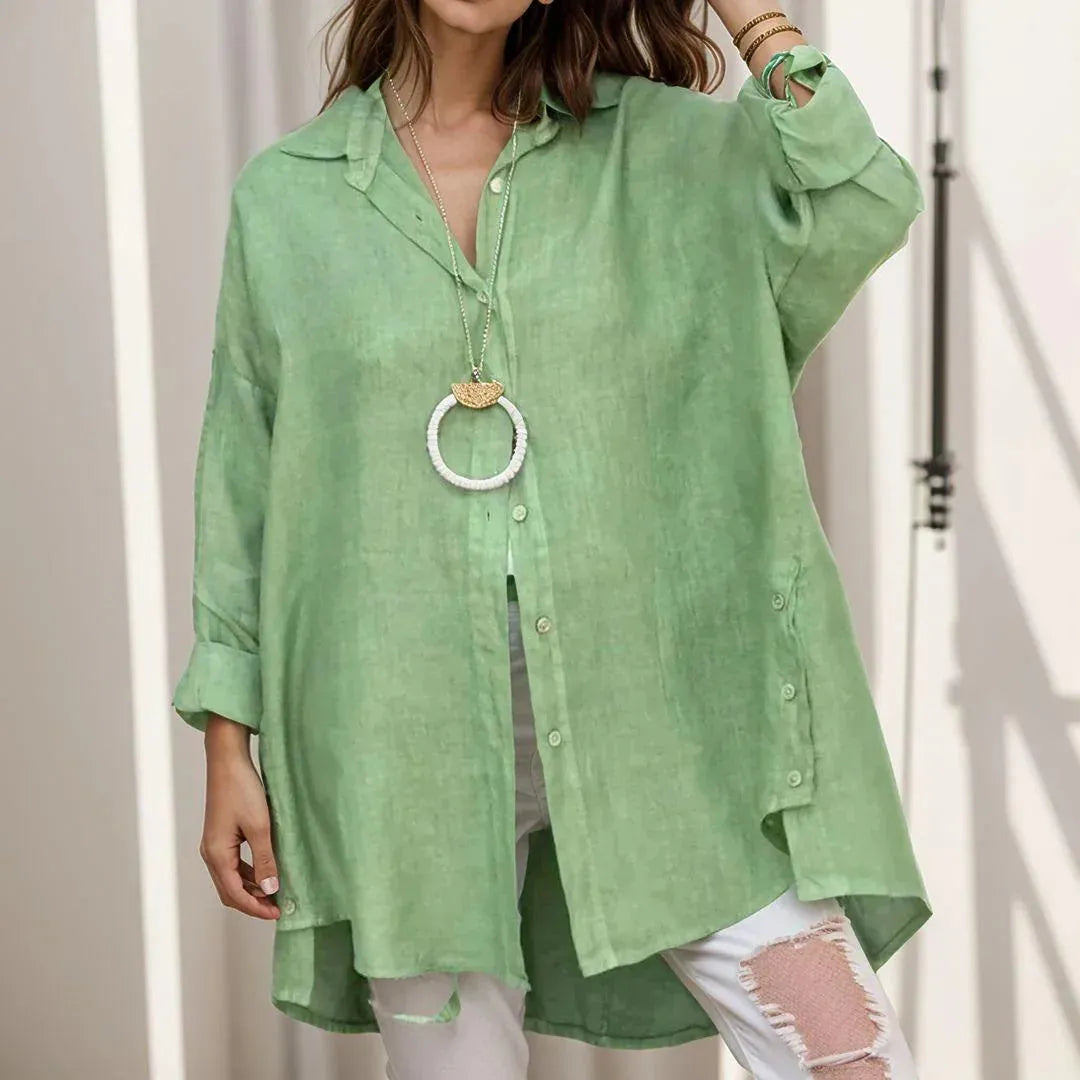 [Compre 1 e Leve 2] Camisa Saint-Tropez™ em Linho de Algodão com Design Oversized